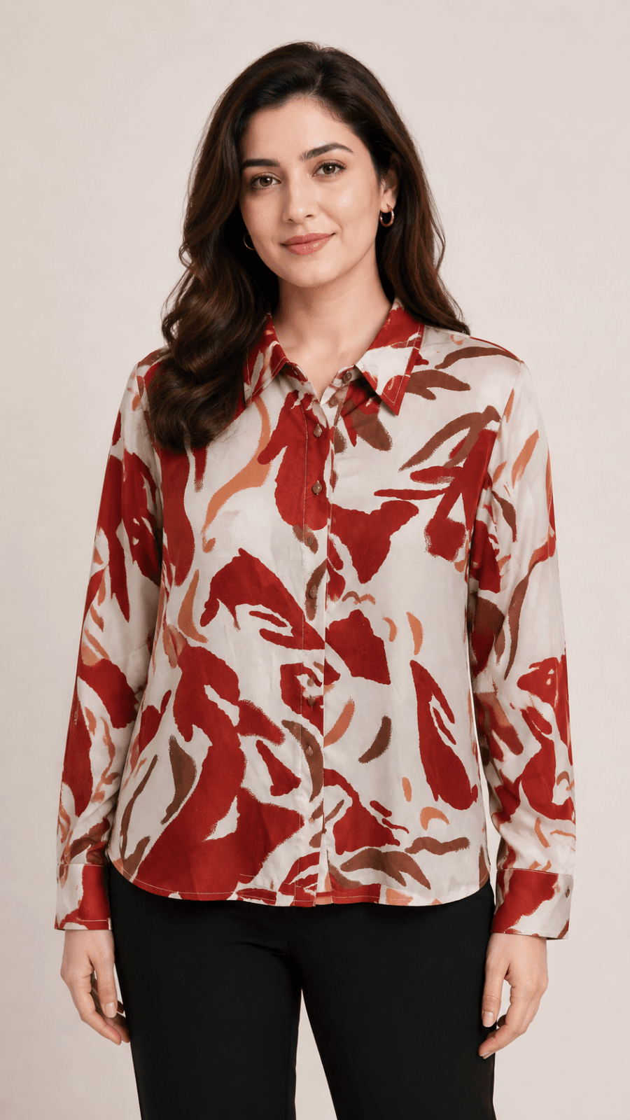 Abstract Graphic Print Button-Down Shirt