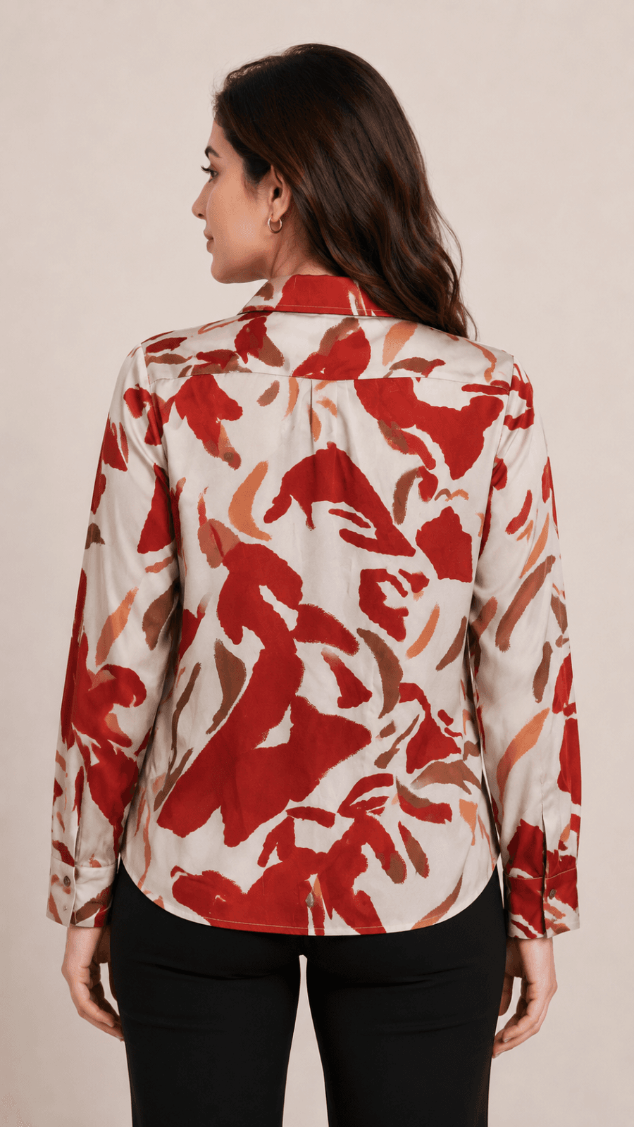 Abstract Graphic Print Button-Down Shirt