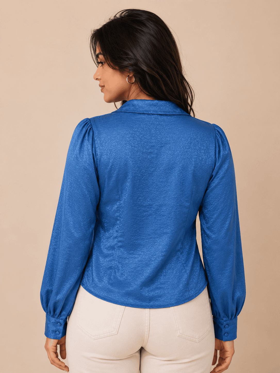 Blue Long Sleeve Button-Down Shirt